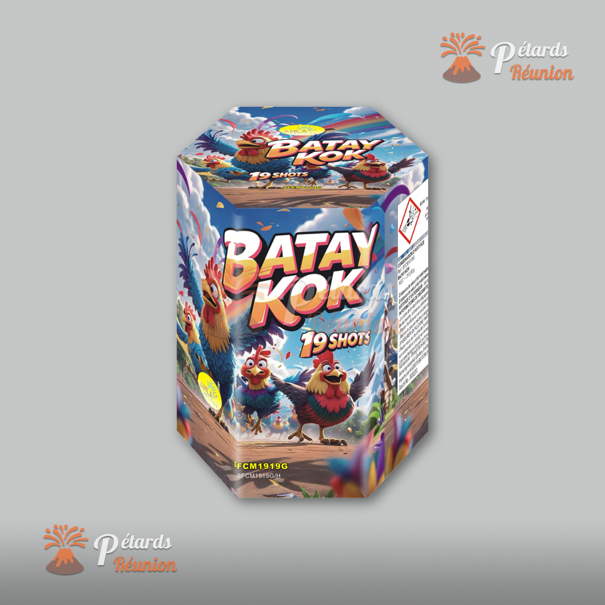 SFCM1919G Feu d'artifice Batay Kok - batterie 19 départs calibre 30mm La Réunion Vidéo démonstration feu d'artifice Batay Kok