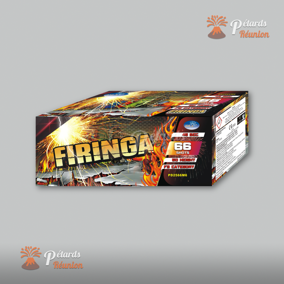PD2566M6 Feu d'artifice Firinga - batterie 66 départs La Réunion Vidéo démonstration feu d'artifice Firinga