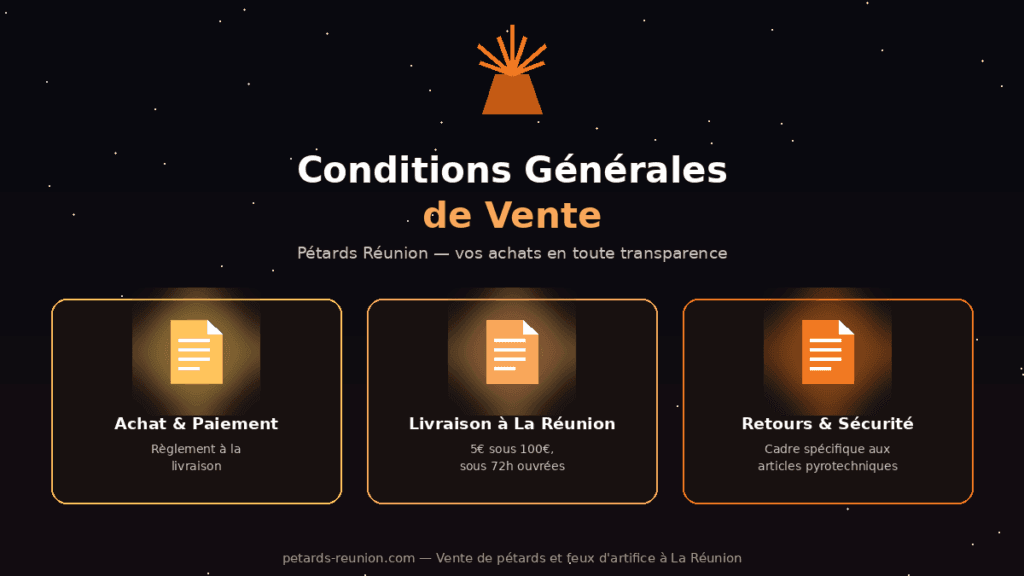 Conditions générales de vente - Pétards Réunion