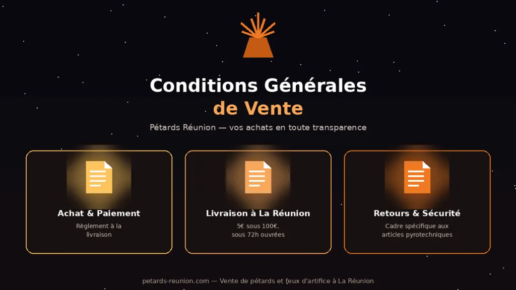 Conditions générales de vente - Pétards Réunion